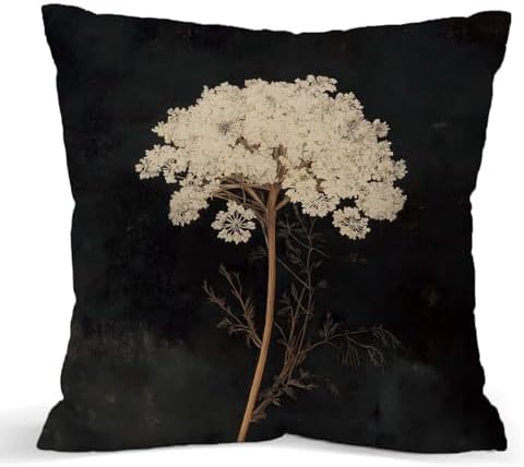 Vintage Pillow Cover, Floral Botanical Throw Pillow Case 18x18 Inch