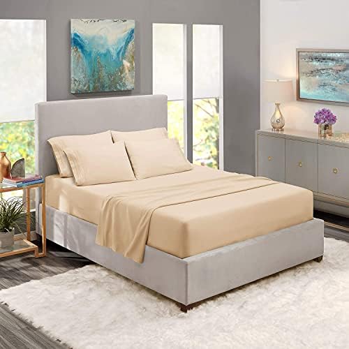 Nestl Queen Sheet Set - 6 PC Soft Microfiber Deep Pocket Queen Bed