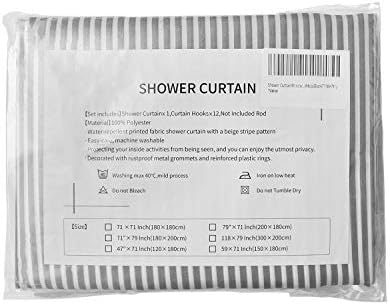 Shower Curtain Black and Grey, Shower Curtain for Men Bathroom White