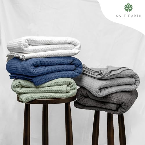100% Cotton Waffle Weave Blanket for Hot Sleepers, King 106" x 92"