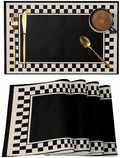 Round Placemats Set of 12 Minimalist Checkered Place Mats Farmhouse