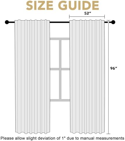 H.VERSAILTEX Upgraded 100% Blackout Curtains 96 Inches Long Back Tab