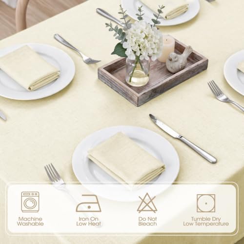 Veblandy Rectangle Tablecloth 60x84 inch Linen Textured Waterproof