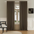 DUALIFE Brown Blackout Curtains 102 Inch Length 2 Panels Set for