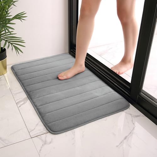 Memory Foam Bathroom Rugs Sets 4 Piece with Toilet Lid Cover, Non-Slip
