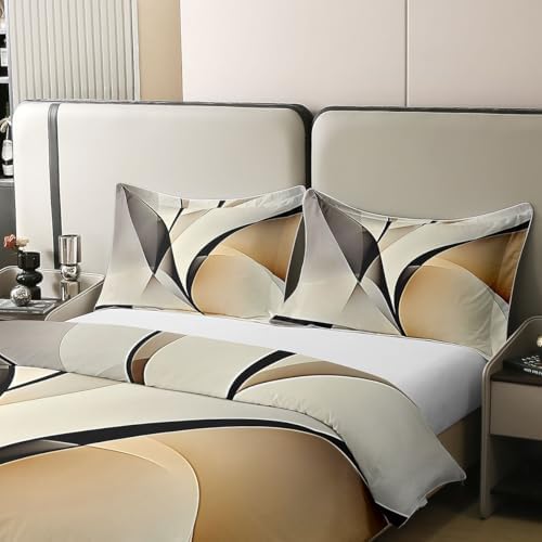 Abstract Stripes 100% Cotton Duvet Cover Twin Modern Retro Geometric