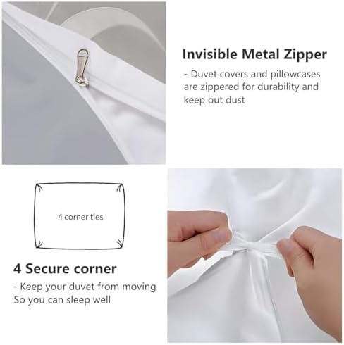 Duvet Cover King Microfiber - Reversible Minimal Leaves Vines Plants