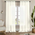 Window Curtains White Sheer Curtains 108 Inches Long 2 Panels Tulle