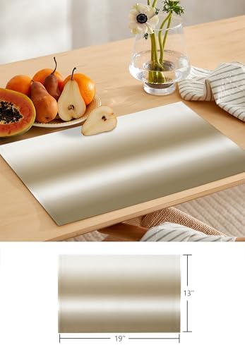 Light Brown Ombre Table Runner and Placemats for Dining Table,Burlap