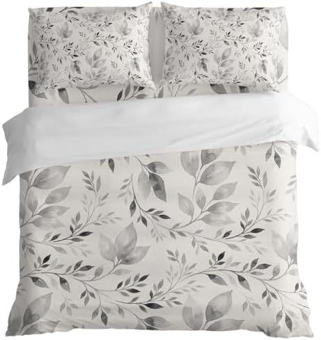 Vintage Botanical Duvet Cover King Size Bedding Set 4 Pieces, 1