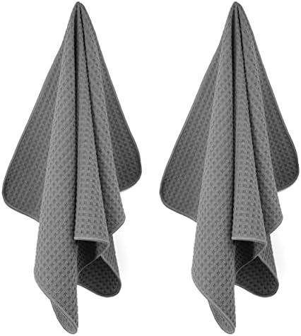 POLYTE 380 GSM Microfiber Waffle Kitchen Dish Tea Towel, 16x28 in