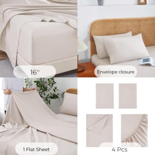 Shunjie Home King Size Sheets Set- 1800TC Microfiber Deep Pocket Bed