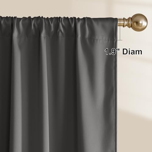 NICETOWN 100% Blackout Curtains 63 inch Length, Rod Pocket Thermal