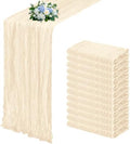12 Pack Ivory Cheesecloth Table Runner 17x108 Inch Semi Sheer Boho