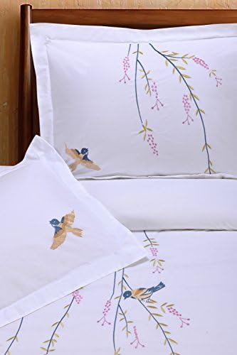 SUPERIOR Spring Embroidered Duvet Cover Set, Long-Staple Cotton