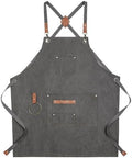 Chef Aprons for Men Women with Large Pockets, Cotton Canvas Cross Back