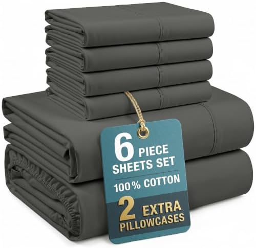Casa Platino King Sized Sheets – 6 Piece King Size Sheets Set, Ultra
