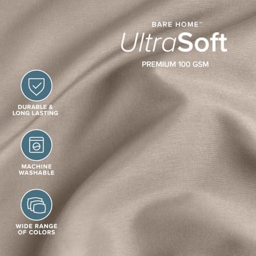 Bare Home Queen Sheet Set - 1800 Ultra-Soft (Queen, Khaki)