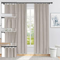 Fcosie 52" W x 96" L 100% Blackout Drapes Linen Texture Curtains