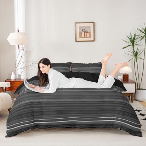Erosebridal Ombre Geometric Comforter Cover Queen Size Ombre