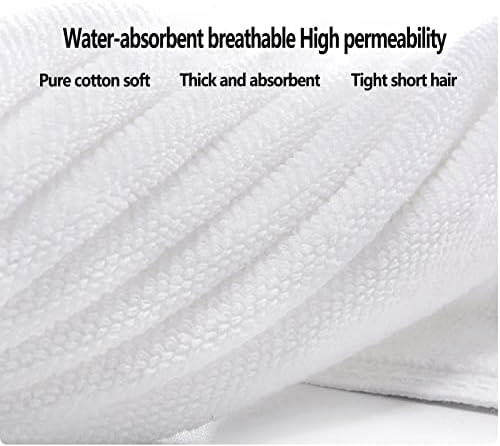 6 Piece Pure White Towel Set-Thick Face Towel,32 Double Strands,Fine