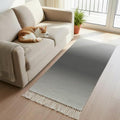 Ombre Charcoal Gray Hallway Runner Rug 2'x5', Solid Color Gradient