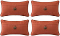 Outdoor Decorative Pillows with Coconut Button Pack of 4, 20" x 12"