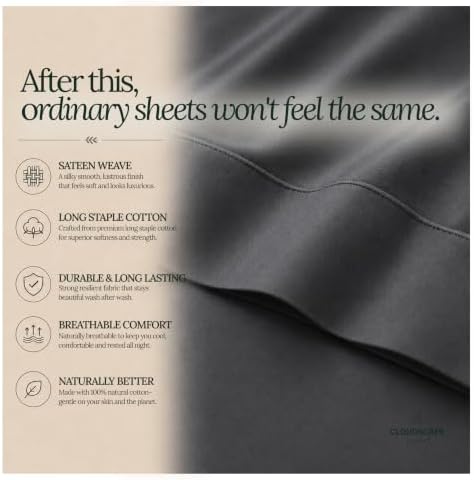 Cloud Scape King Size Sheets Set 100% Egyptian Cotton Sateen