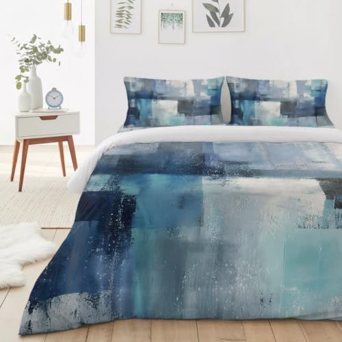Contemporary Abstract King Duvet Cover Set - 4 Pcs Comforter Cover