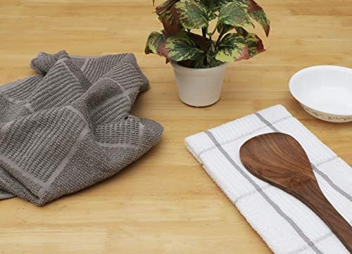 AMOUR INFINI Kitchen Towels Pack of 4, Terry Cotton Dish Towels, Ultra