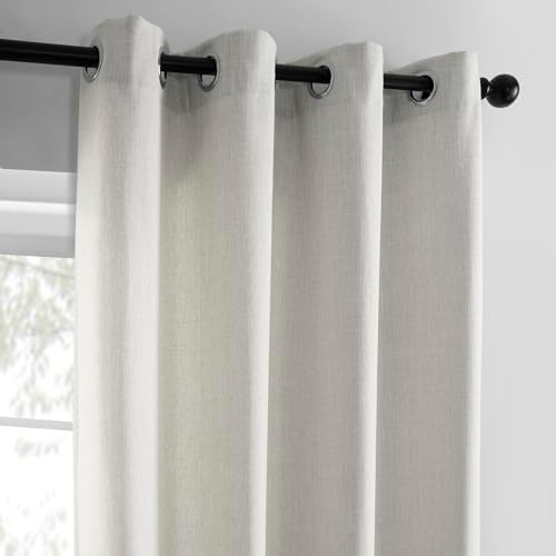 HPD Half Price Drapes Basic Faux Linen Curtains Grommet - 96 Inch Long