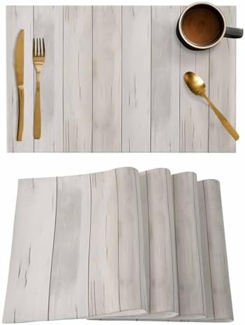 Placemats Set of 8, Beige Woven Placemat, Linen Place Mats for