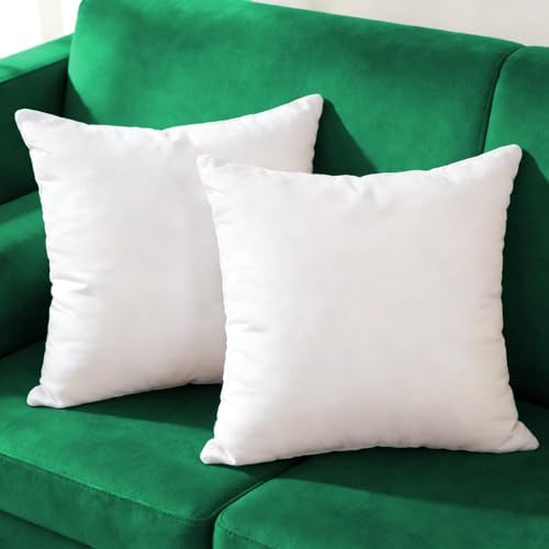Extra Thick and Full Set of 2 Plump Cotton Fabric Throw Pillow