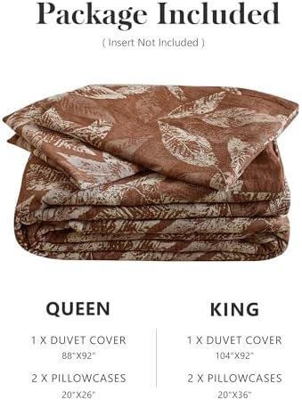 Simple&Opulence Muslin Duvet Cover Set Queen Size, 100% Washed Cotton