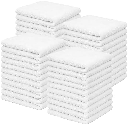 White Bar Towels, Pack of 40 (Approx.) 100% Cotton Cleaning Rags, 14”