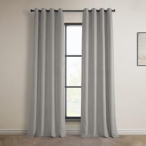 Grommet Plush Velvet Curtains For Bedroom (1 Panel) 50W x 120L, City