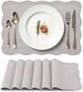 vctops 100% Cotton Quilted Placemats Set of 6 Washable