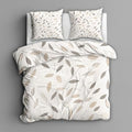 Boho Leaf Duvet Cover Full Size, Modern Simple Reversible Design