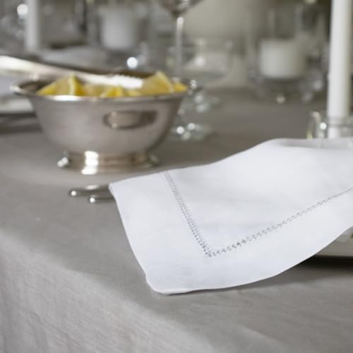 Huddleson Silver Grey Square Linen Tablecloth 72x72 Square Table Cloth