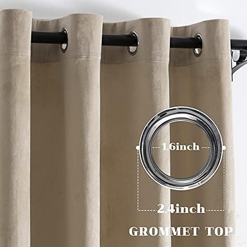 VANASEE Velvet Curtains 2 Panels 120 inches Long - Room Darkening