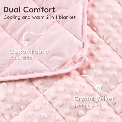 yescool Pink Weighted Blanket 5 Pounds, 40 * 60in Twin Size Cooling