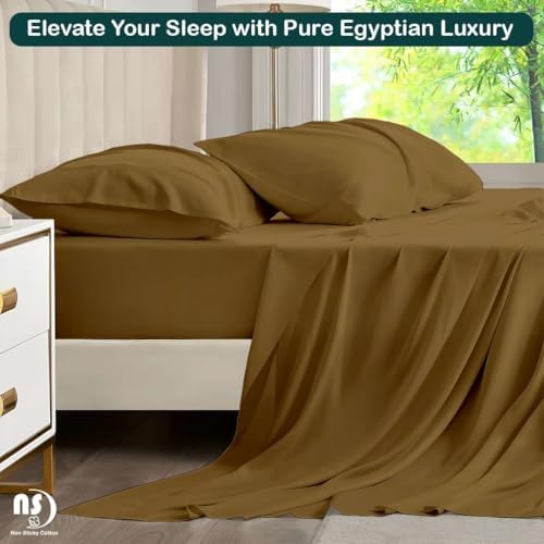 NON Sticky cotton Premium 4 Piece Egyptian Cotton Fitted Twin XL Sheet
