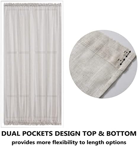 Demetex Semi Sheer Door Panels 72 inch Length Linen French Door