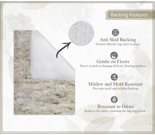 Royal 4-Piece Microfiber Bath Rug Set, Non-Slip Rubber Backing