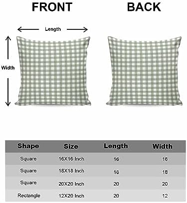 2 Packs Decorative Cotton Throw Pillow Covers, Sage Green White