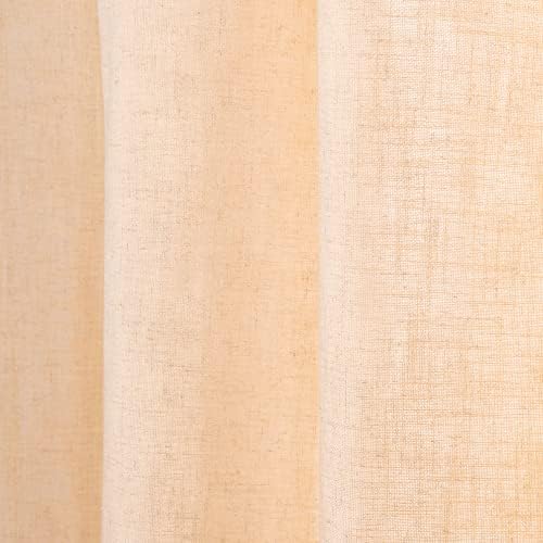 Home Fashion Linen Blend Curtains - Stainless Steel Nickel Grommet Top