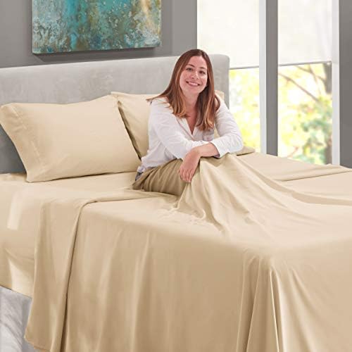 Nestl King Bed Sheet Set - Beige Cream - 4-Piece Extra Deep Pocket