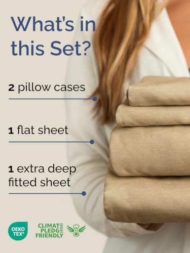 Extra Deep Pocket Full Sheet Set - Breathable & Cooling - Heathered