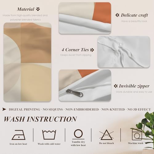 Shrahala Geometric Shapes Warm Tones 100% Cotton Duvet Cover Set King