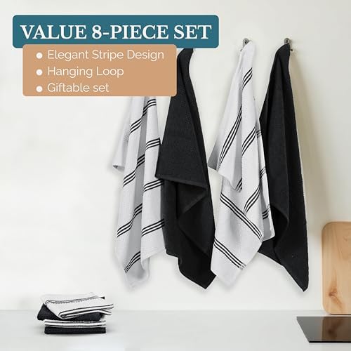 Casa Platino Kitchen Towel Set 8 Pc - 4 Dish Towels for Kitchen